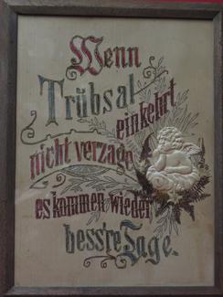 Framed Embroidery In German "When Bad Tidings Come" 2008498-0000